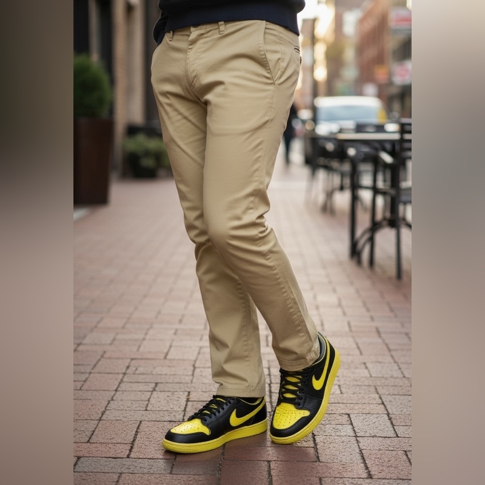 Express Photographer Chino Pants Yellow Slim Fit Men’s Size 34 x 32